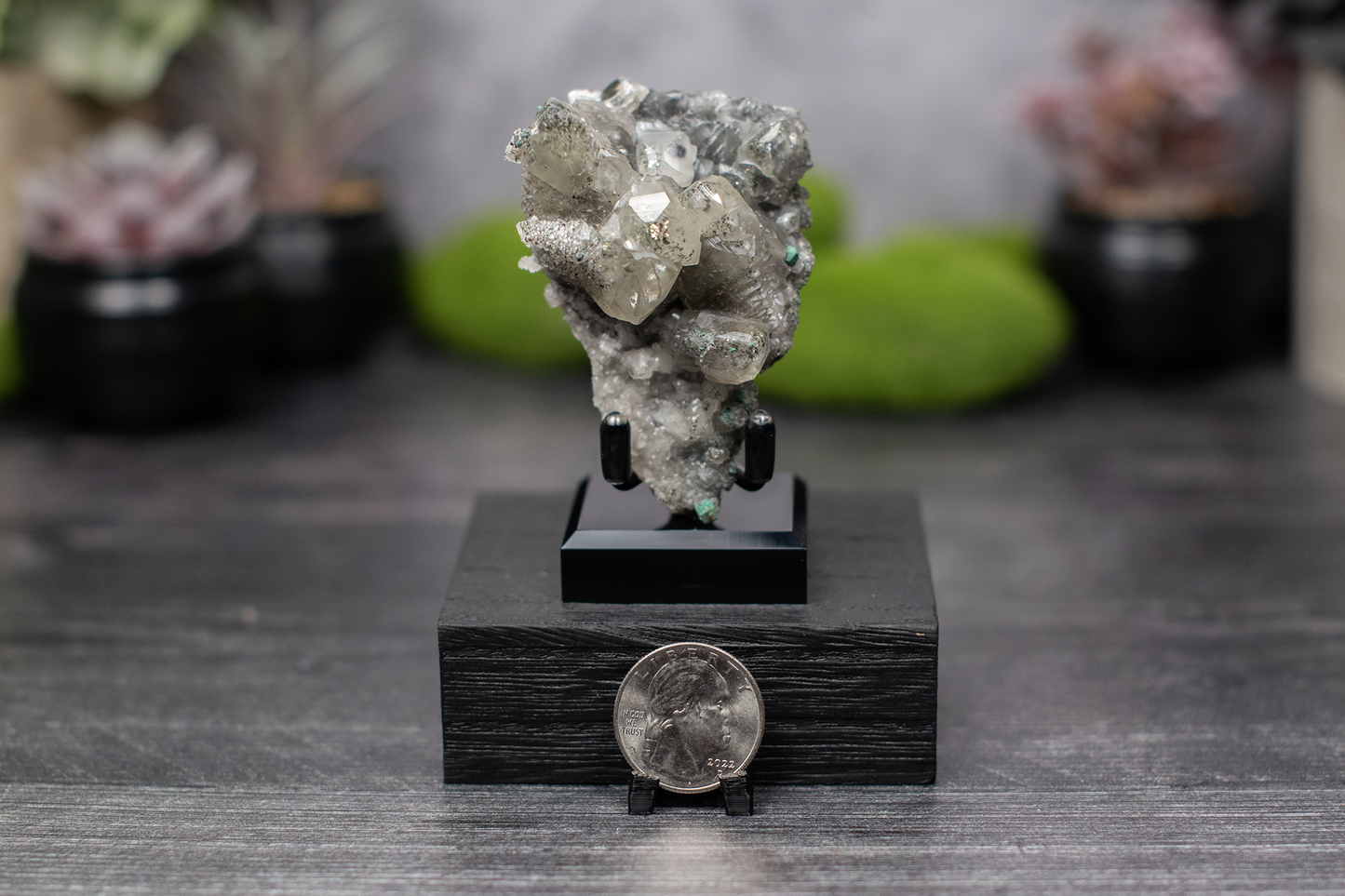 Malachite on Pyrite incl. Calcite