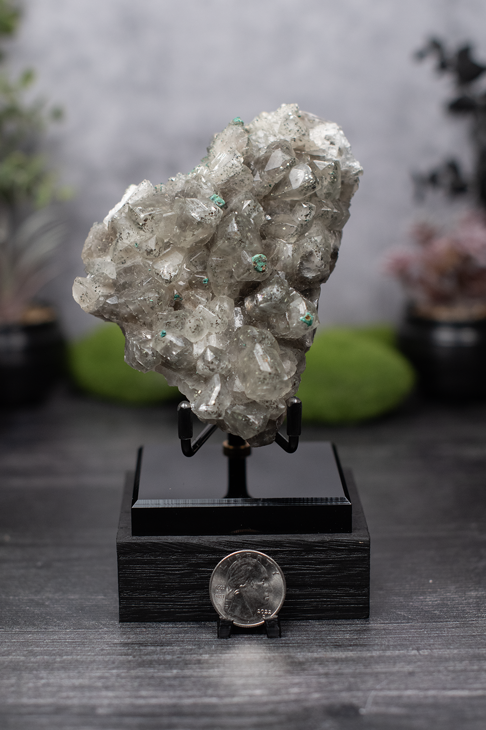 Malachite on Pyrite incl. Calcite