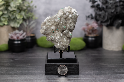 Malachite on Pyrite incl. Calcite