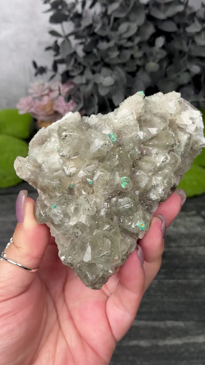 Malachite on Pyrite incl. Calcite